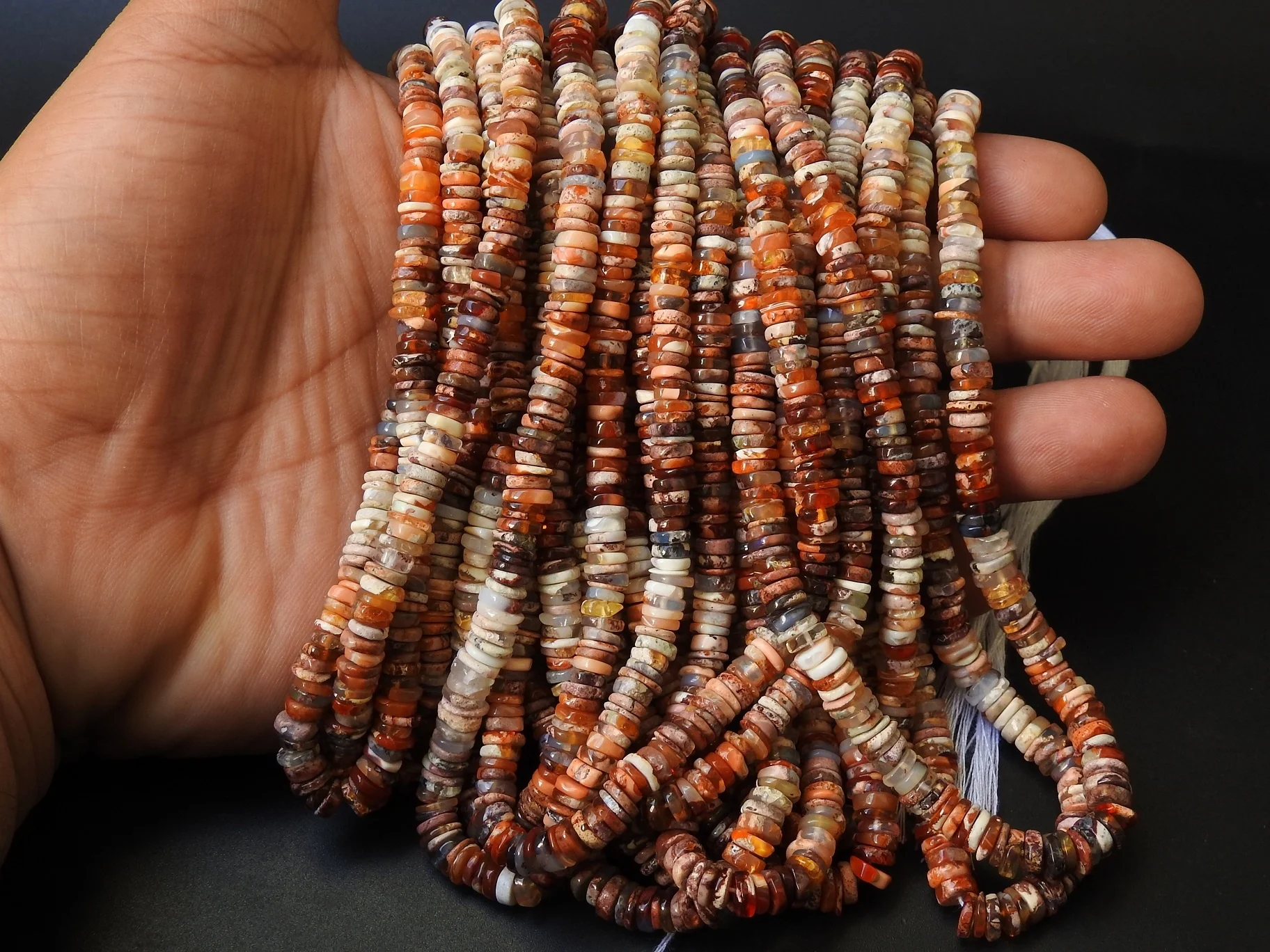 Mexican Opal Smooth Tyre Coin Button Shape Beads Wholesale Price New