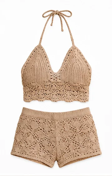 Scallop Edge Crochet Halter Top Main