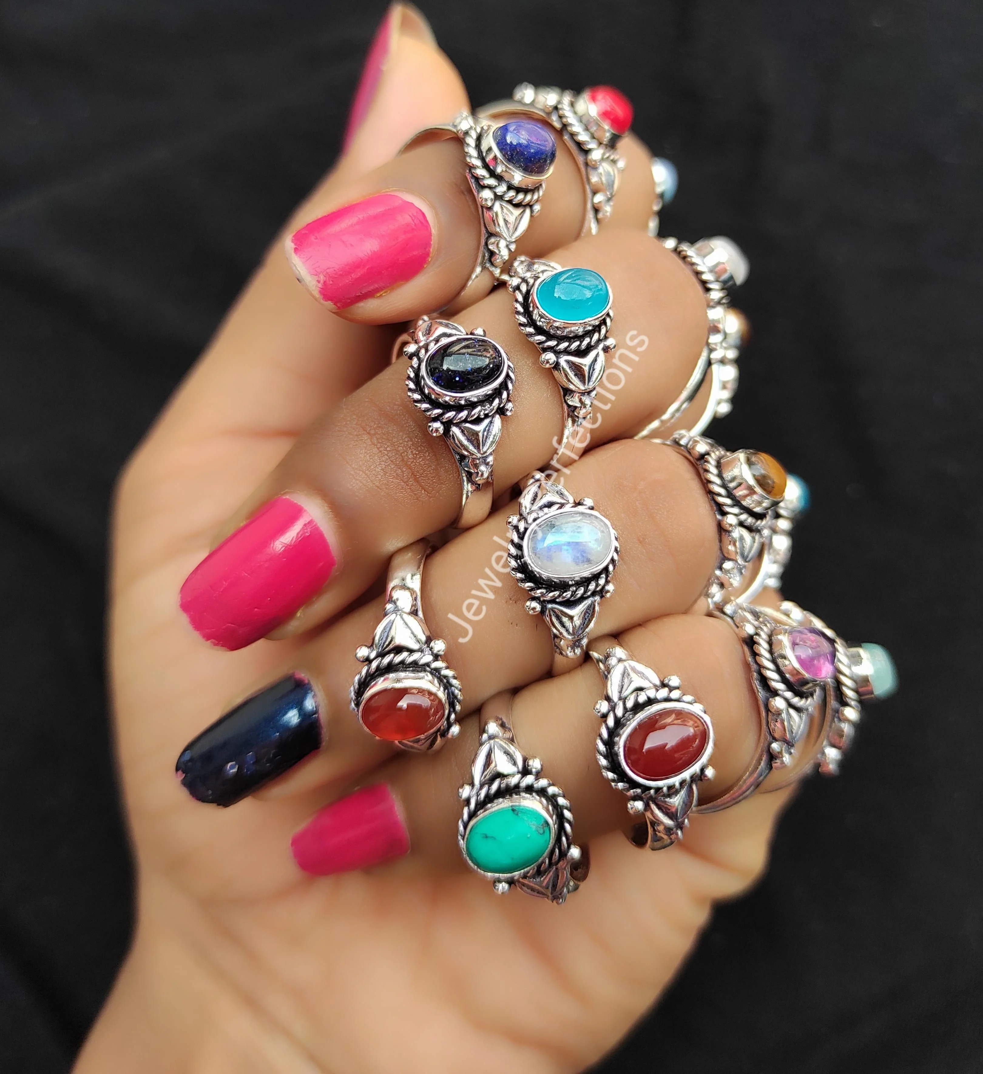 Alibaba Rings Most Trending Wholesale Fashion Rings Natural Mix Gemstone Sterling ...