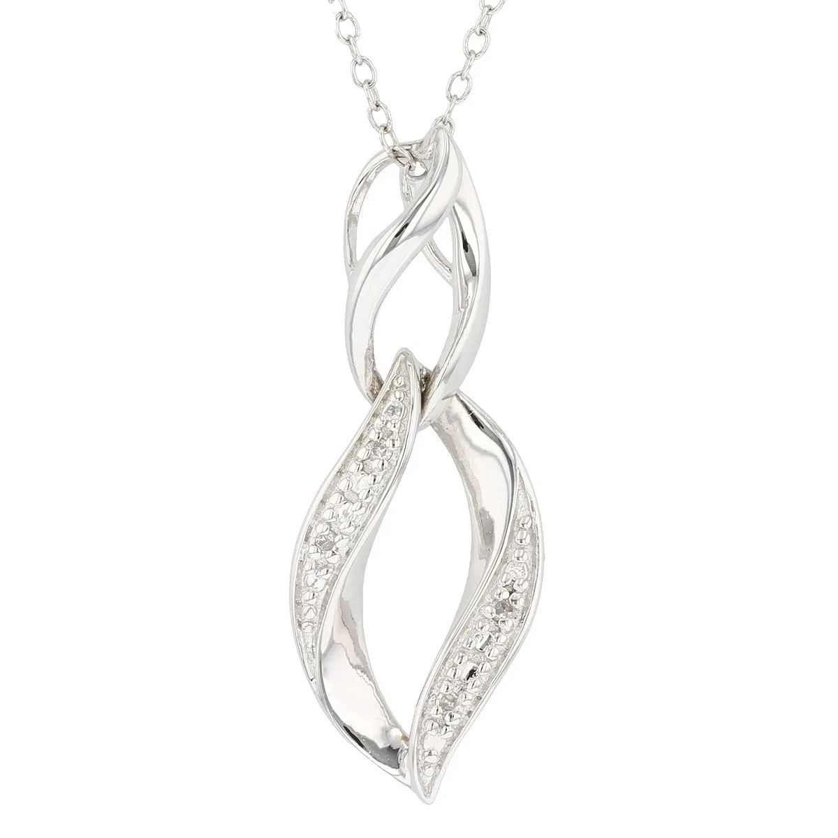 Dazzling Elegance White Diamond Accent Rhodium Over 925 Sterling Silver