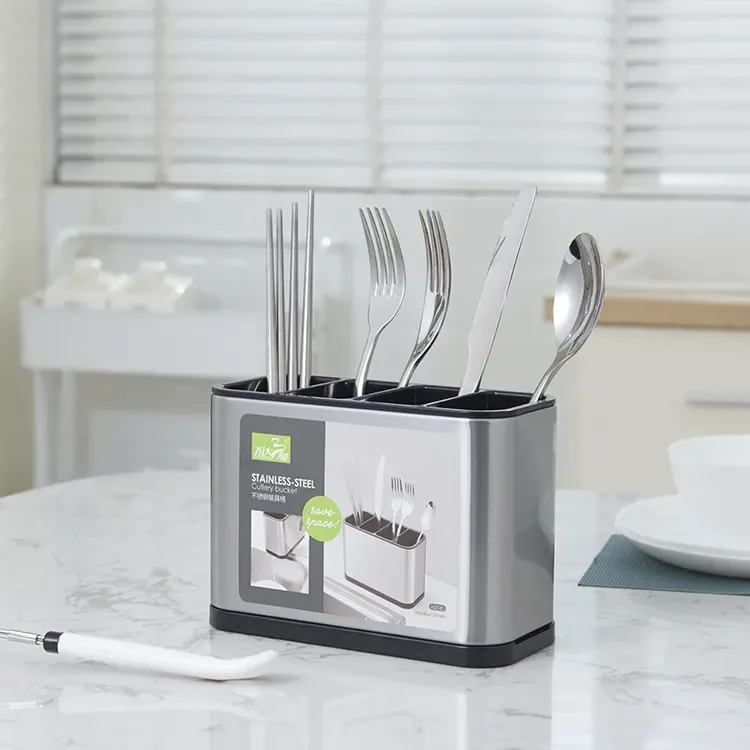 Stainless Steel Kitchen Storage Box Utensils Tools Gadgets Holder Stand