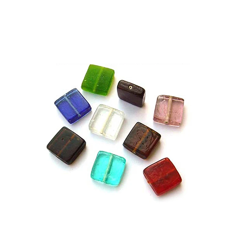 Best Quality Latest Design Square Shape Plain Glass Beads For Jewellery