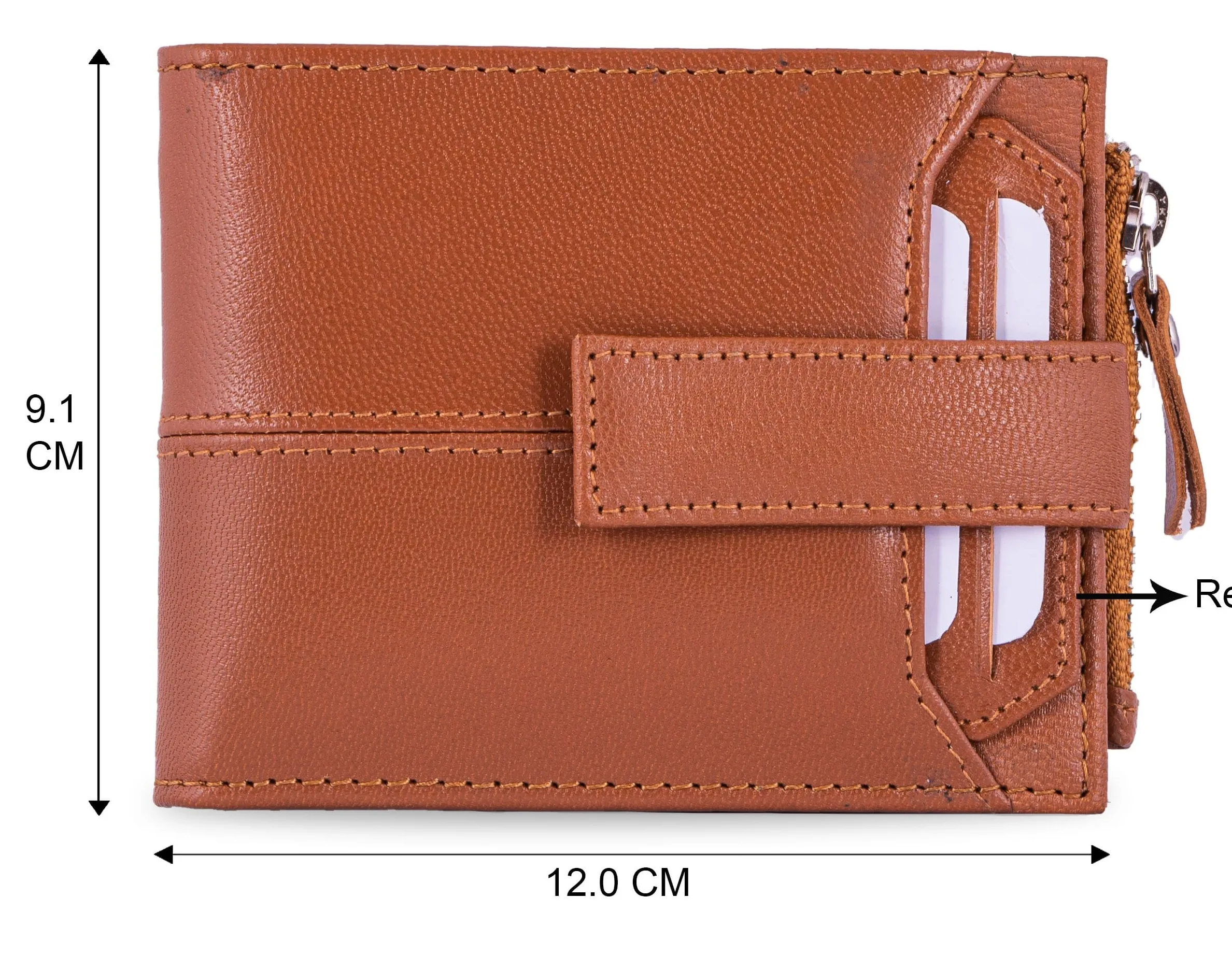 Hot Selling Heavy Duty Bifold Wallet Tan Genuine Leather Men's Rfid