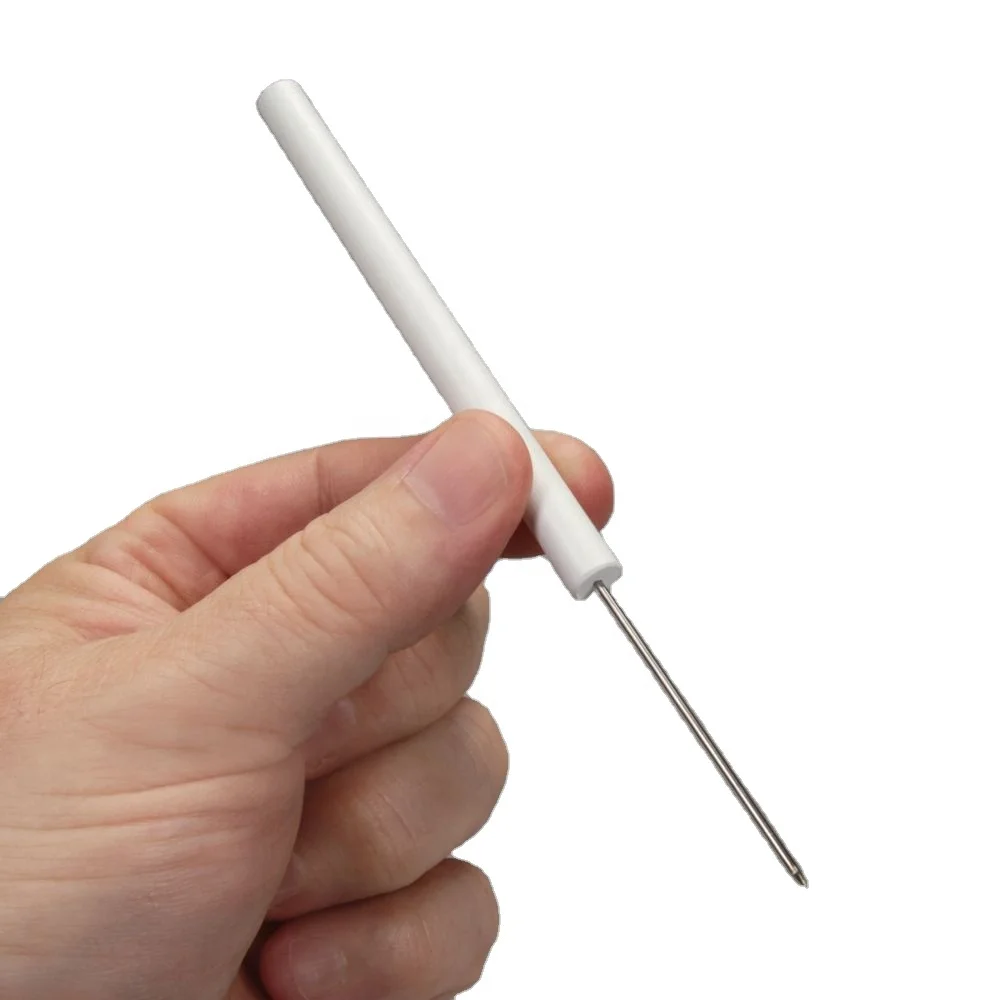 Lab Use Plastic Handle Straight Or Bent Dissecting Needle Mounted Teasing Dissecting Needle