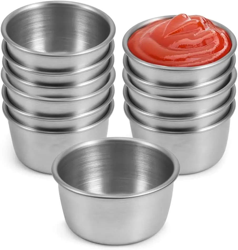 Stainless Dipping Bowl Steel Sauce Dishes Mini Appetizer Sushi Food
