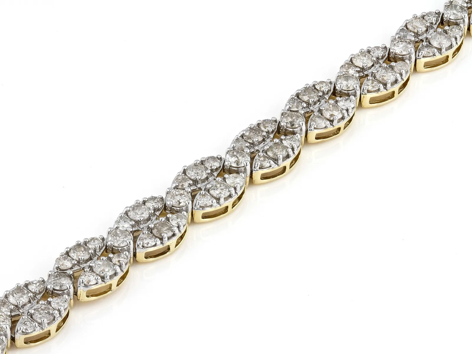 White Diamonds 10k Yellow Gold Tennis Bracelet | Elegant Diamond ...