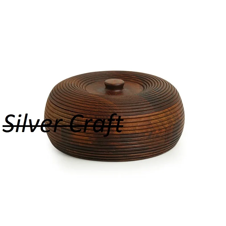 Antique Style Wooden Hotpot Sheesham Wood Chapati Box Solid Letter
