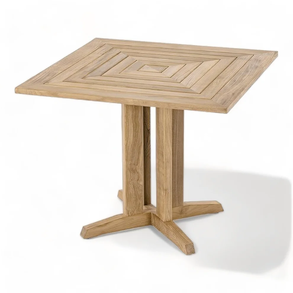 Teak Wood Garden Cafe Furniture Dining Table Set Patio Wooden Arm