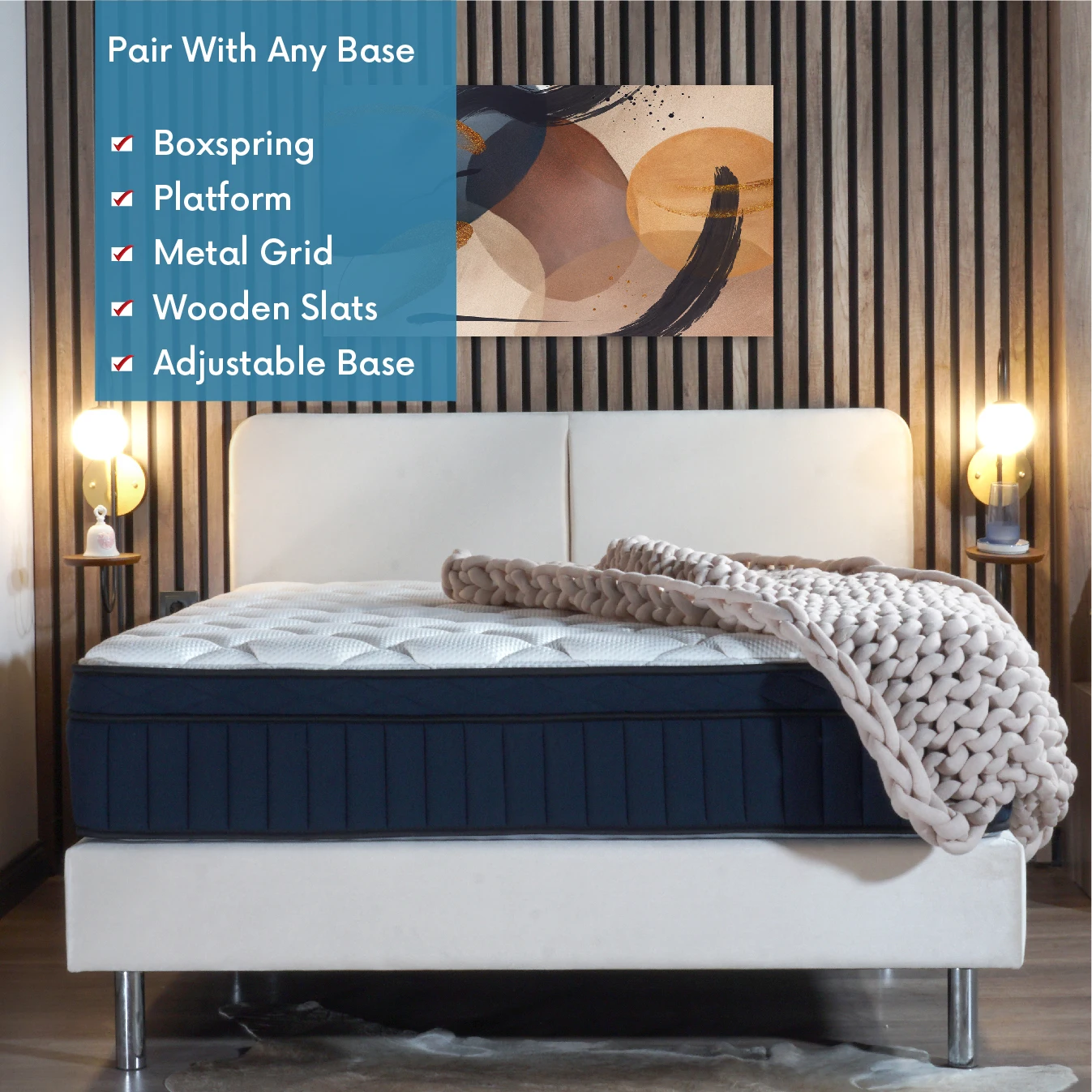 Ready To Ship 12" Luxury Euro Top Serenity Hybrid High Quality Knitted