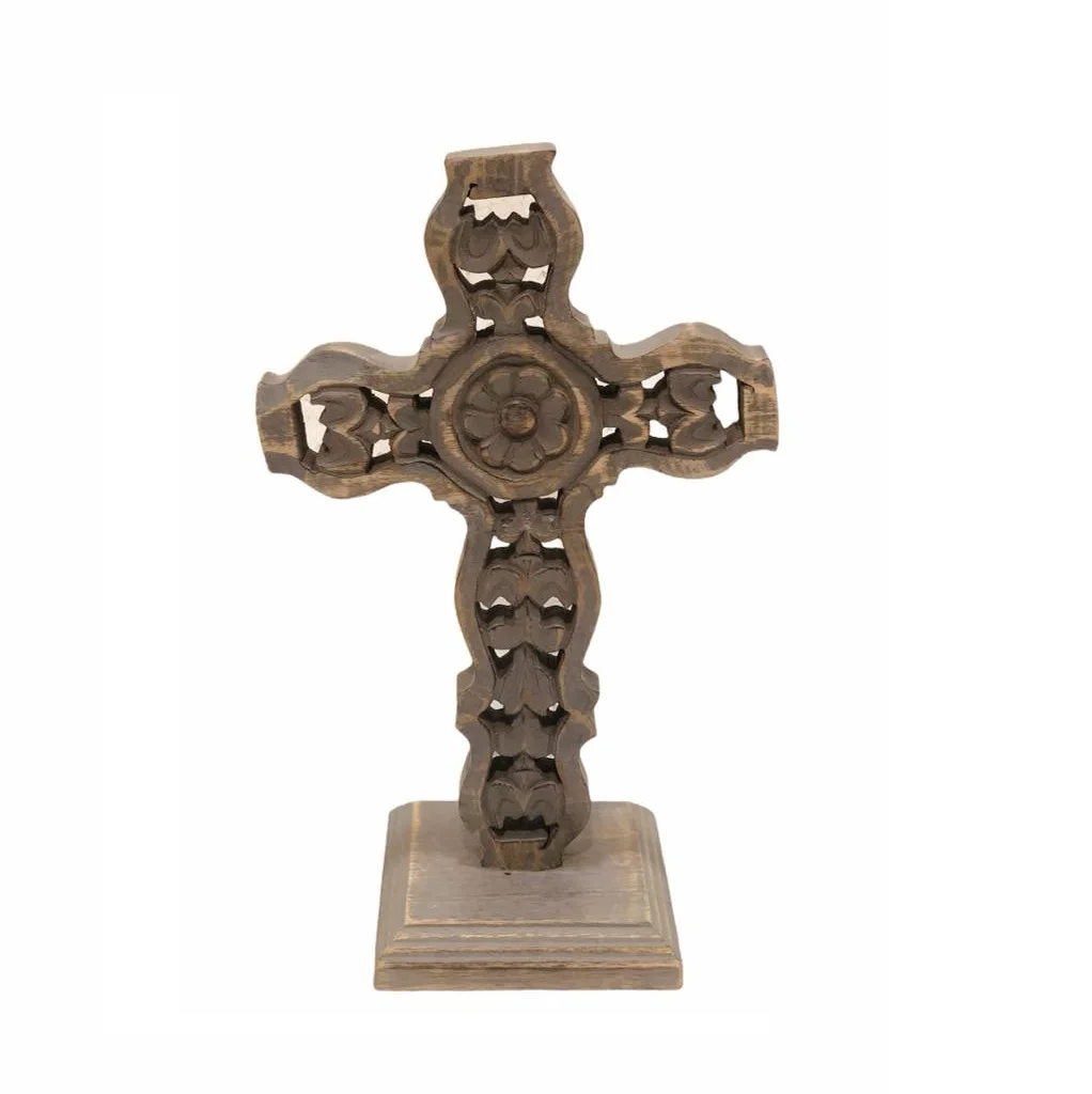 Holy Land Mango Wood Carved Free Standing Carved Cross Buy Crucifix