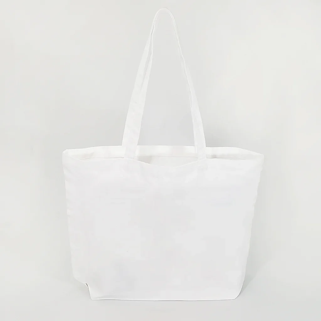 Large 100 Polyester Canvas Sublimation Tote Bags White Shoulder Bag