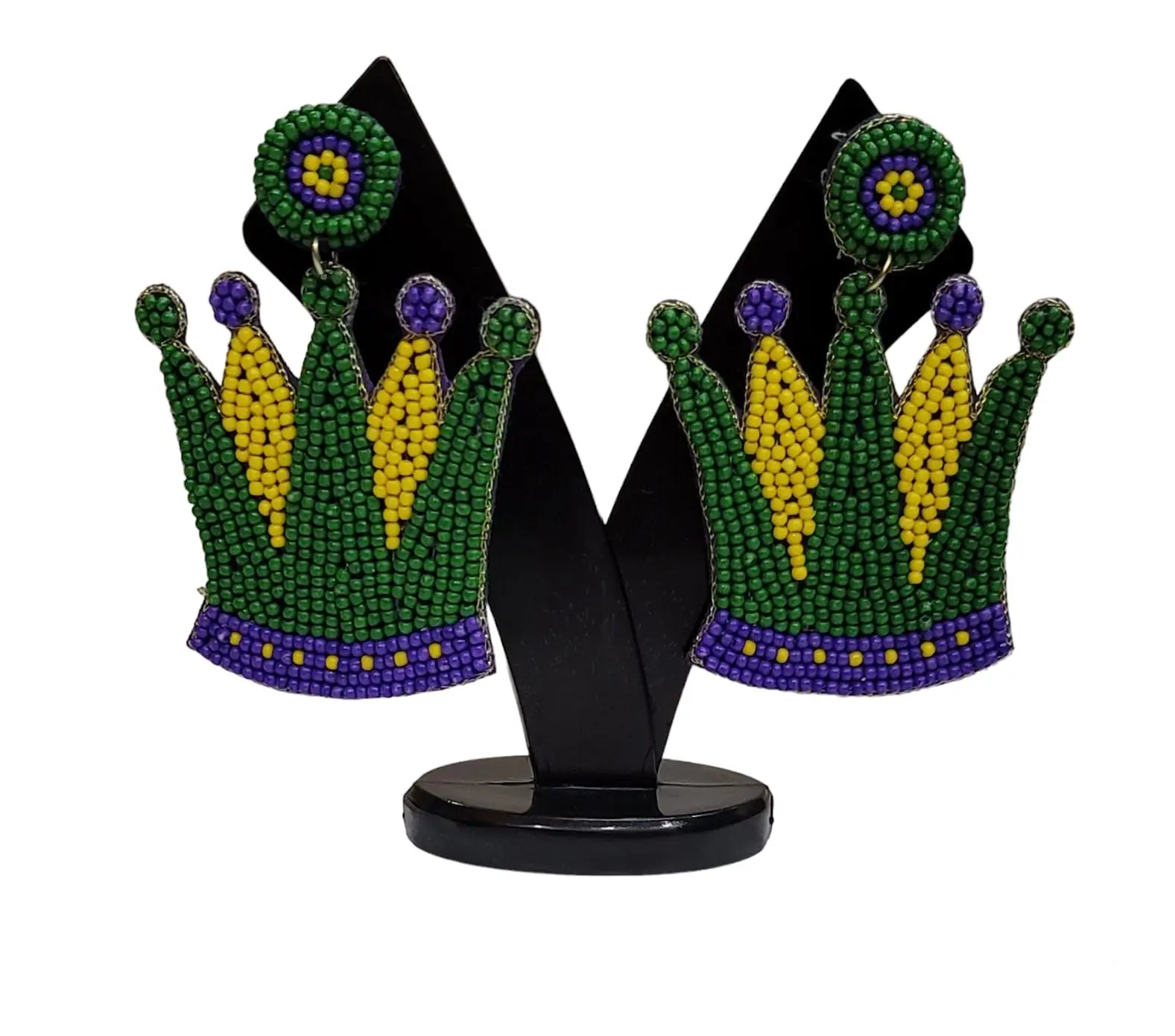 mardi gras beaded earrings