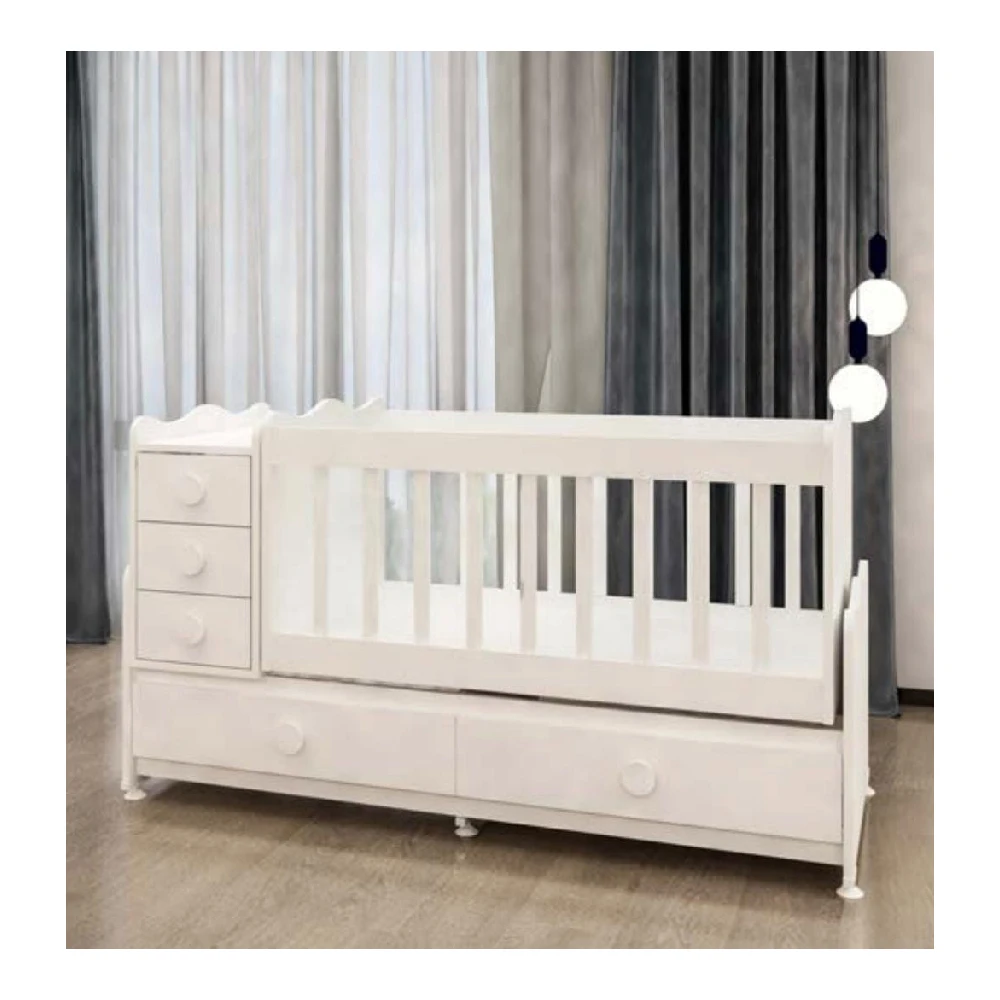 Modern Cribs Set Baby Cradle Swing Multi Function Wood Baby Bed Kids