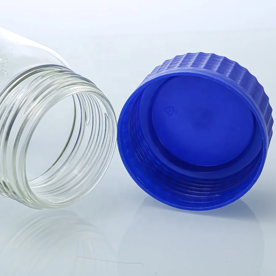 1000ml Laboratory Wide Mouth Reagent Sample Bottles 1 Liter Glass Media