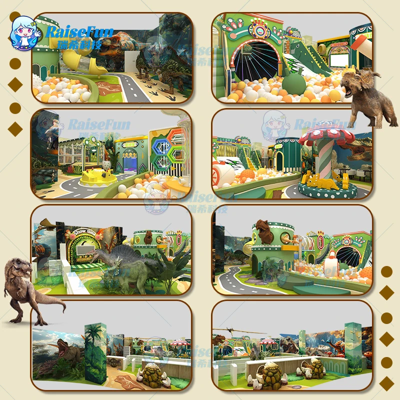 product raisefun wholesale kid soft playground dinosaur theme set for kids-1