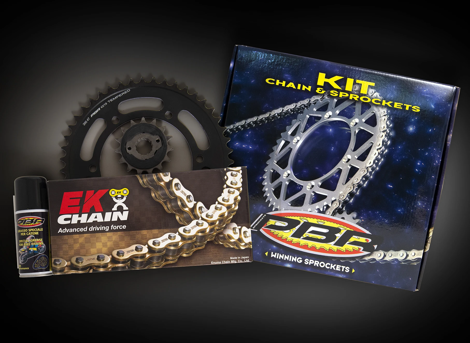 Kit Transmission Black & Gold Motorcycle Front Sprockets Rear Sprockets