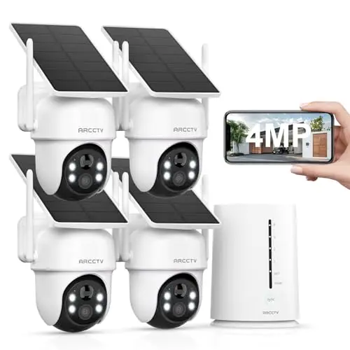 4MP Solar Security Camera Wireless System