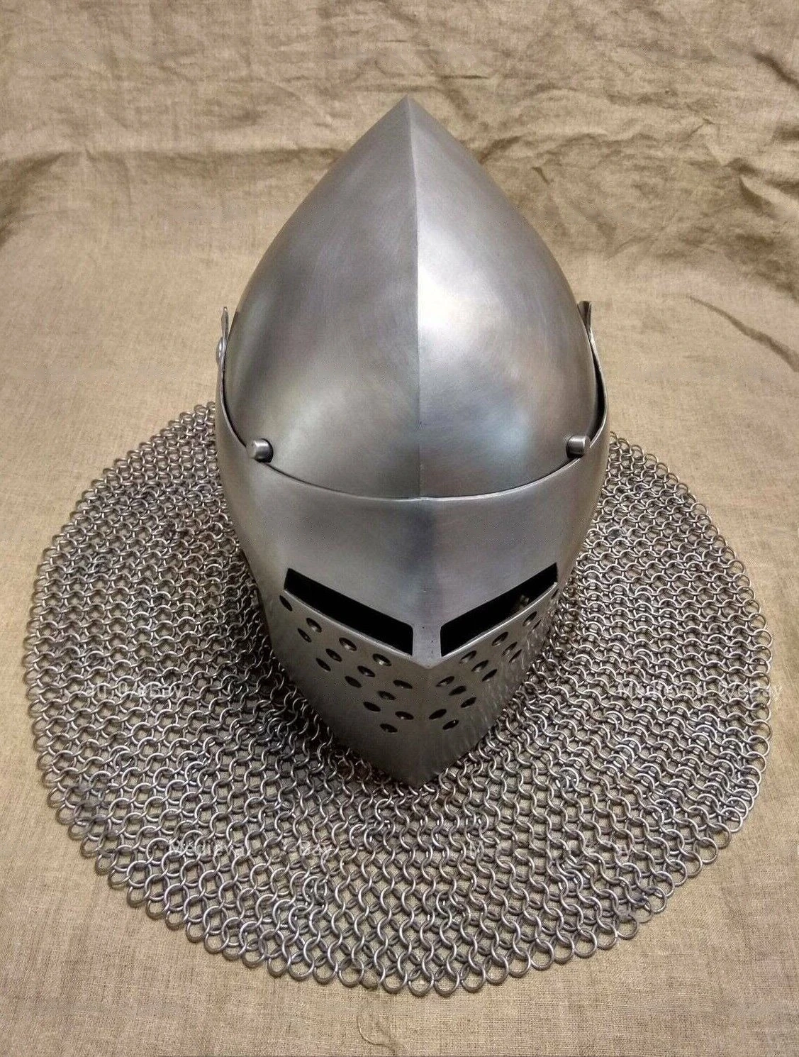 18ga Medieval Bascinet Aurora Sca Helmet Battle Ready Armour Helmet ...