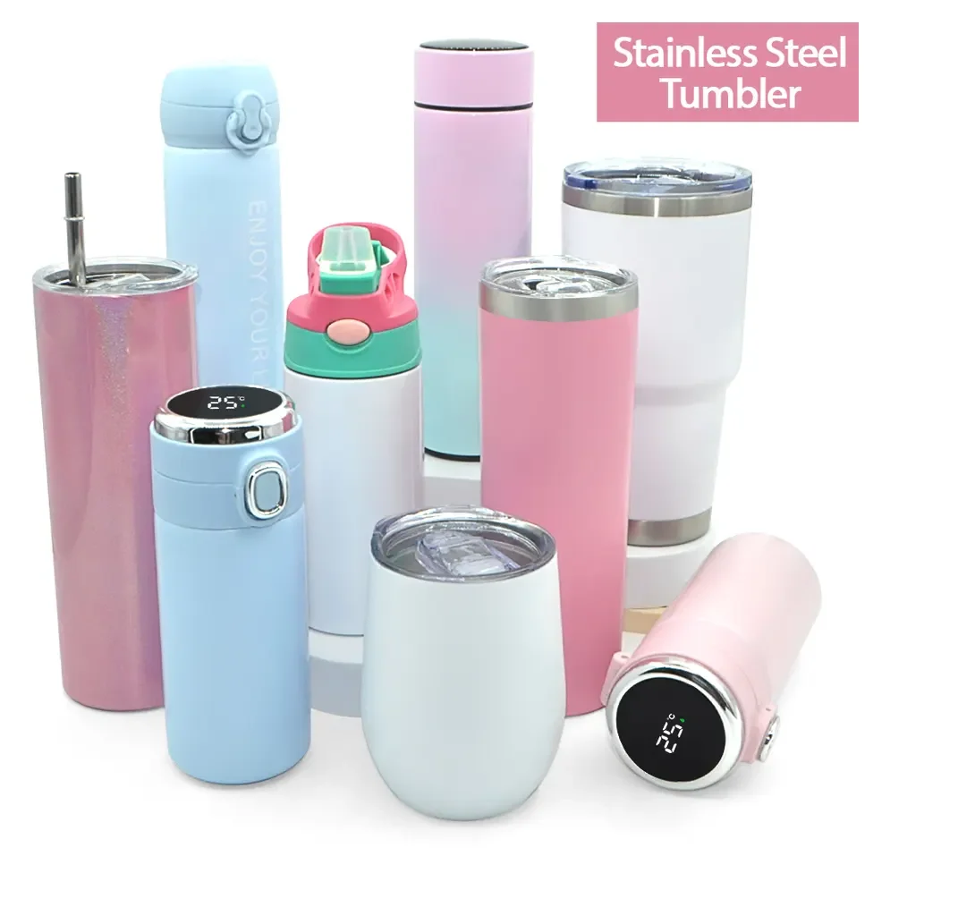 Wholesale White Blank Tumblers 20oz 30oz Stainless Steel Straight