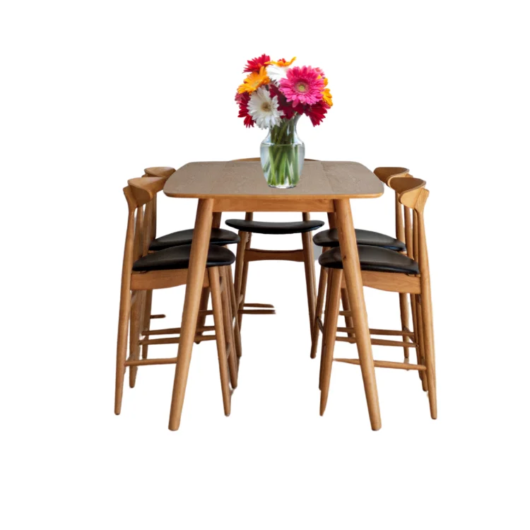 Customized Service Luxury Dining Table Solid Wood Furniture Made In Vietnam Manufacturer