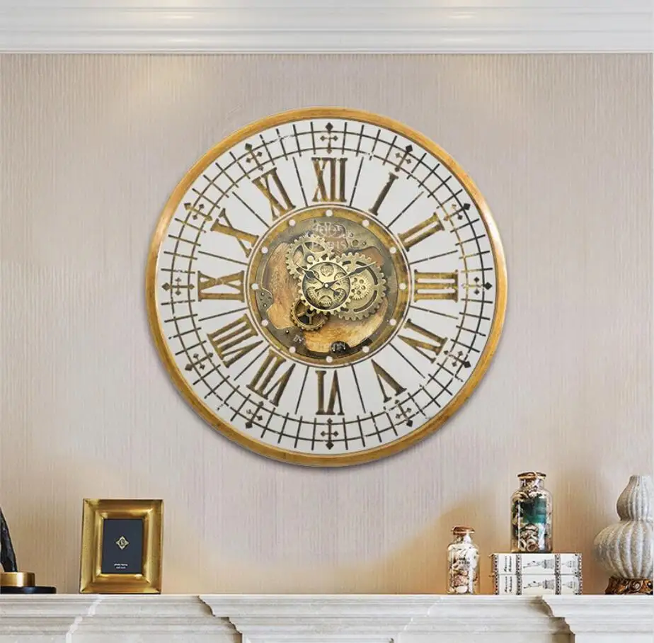 Gold Antique Wall Clock,Modern Large Wall Clock,Design 2024 Wall Clock,Unique Home Decor Art,New Home Gift,Metal Wall Art, Antique Wall Clock