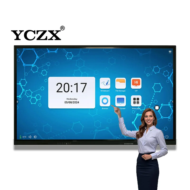 YCZX 55/65/75/86/98 Inch Smart White Interactive Board Panel Touch