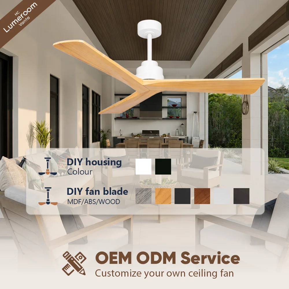 Ceiling Fan, 35W, Solid Wood + Metal - detail 8