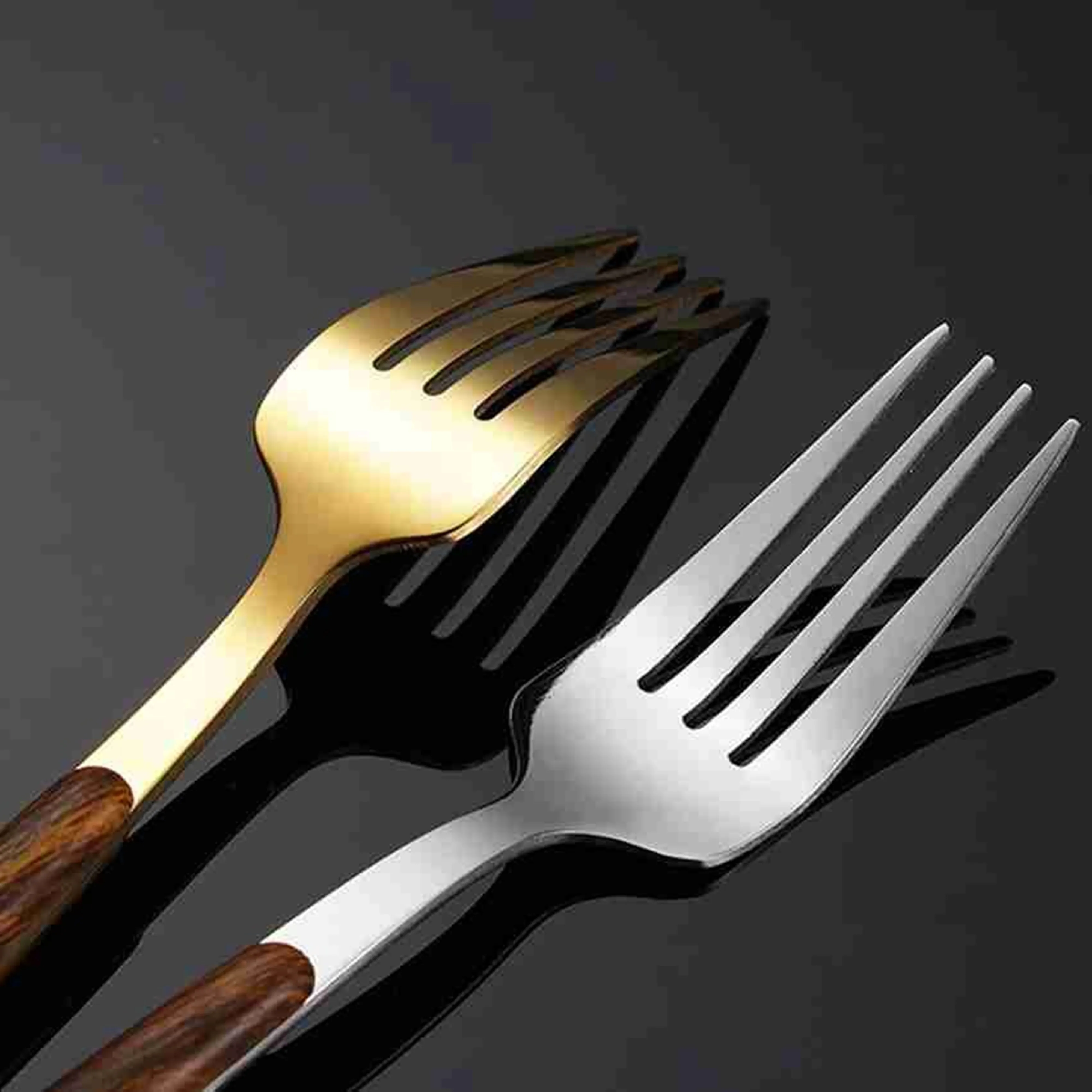 Stainless Cutlery Dinnerware Vintage Cutlery Multicolored Rainbow Gold