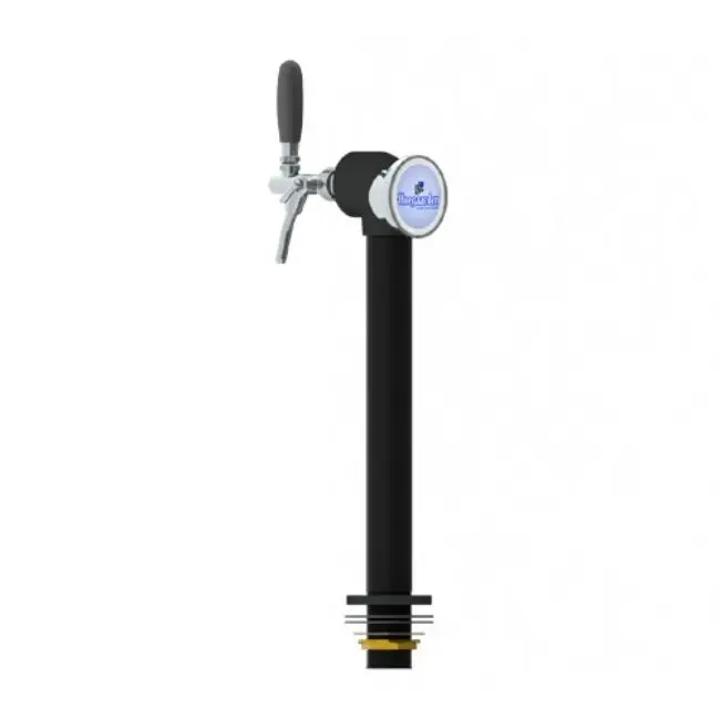Beer Tower Single Flow Control Tap Illuminated Matte Black Glycol
