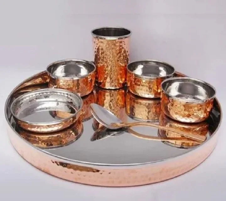 Traditional Dinner Set Hot Selling Copper Dinnerware Set Majestic Thali