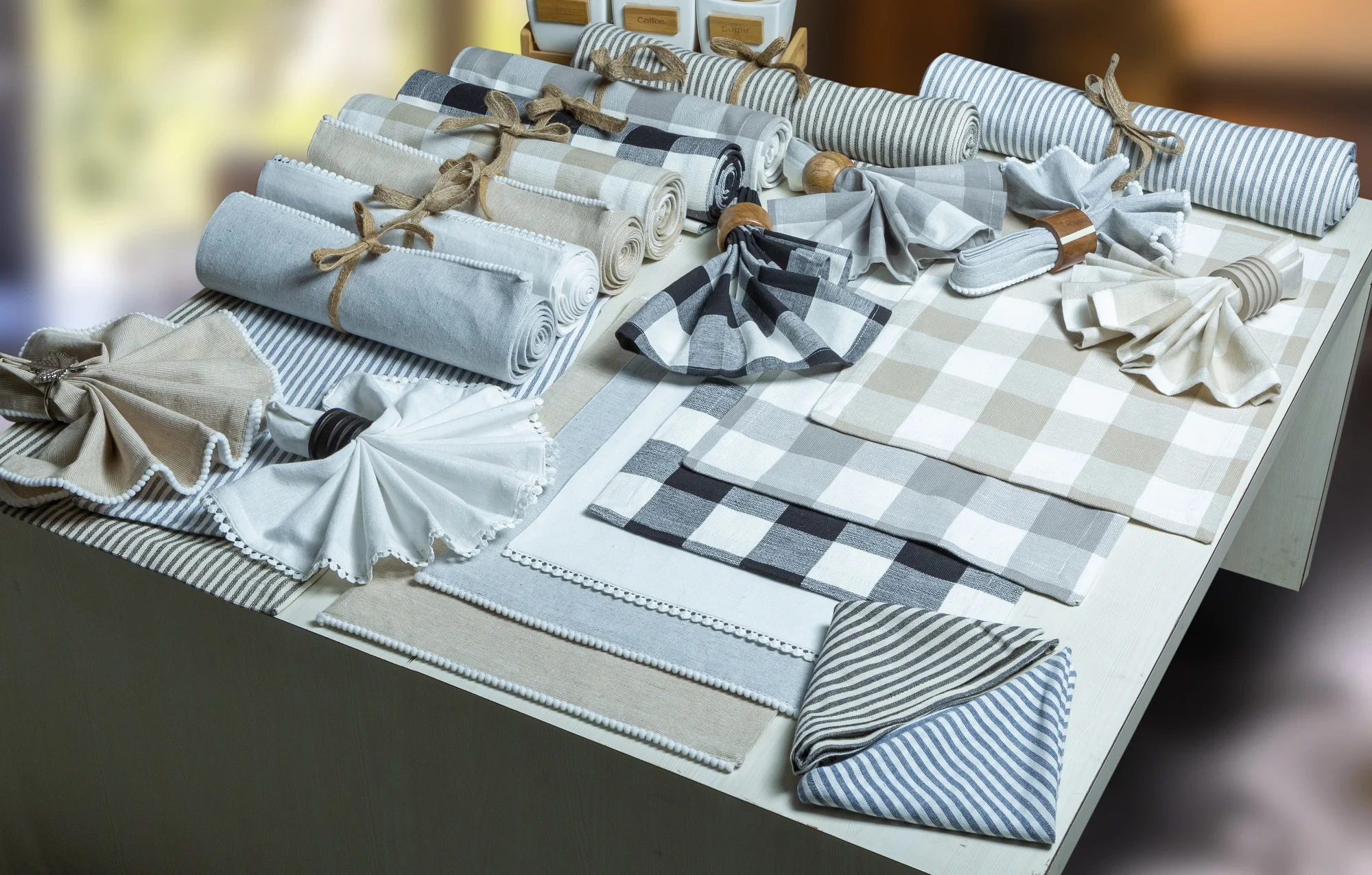Certified Grade Cotton Ticking Stripe Vintage Luxury Table Runner