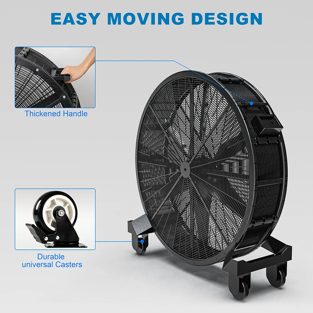 Drum Large Round Fan, 1m, 1.25m, 1.5m, 4-Wheel - detail 8