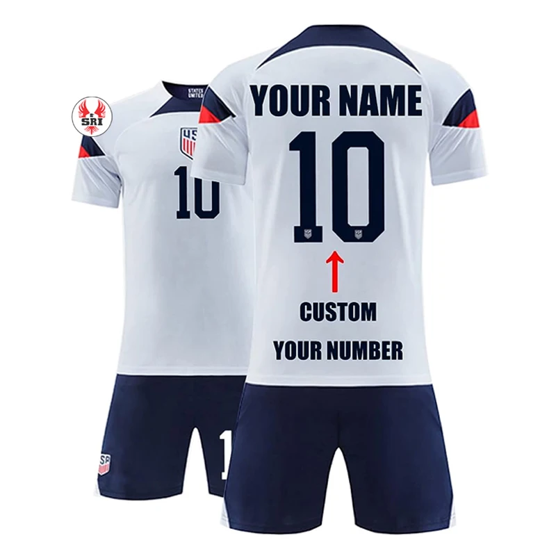 Custom Adults Full Sublimation Blank Blue Short Sleeve Football Jersey