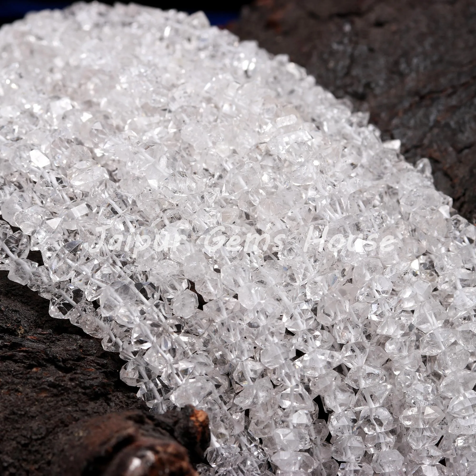 New Trending Herkimer Diamond Quartz Raw/rough Beads For Jewelry And Necklace Making Gemstone