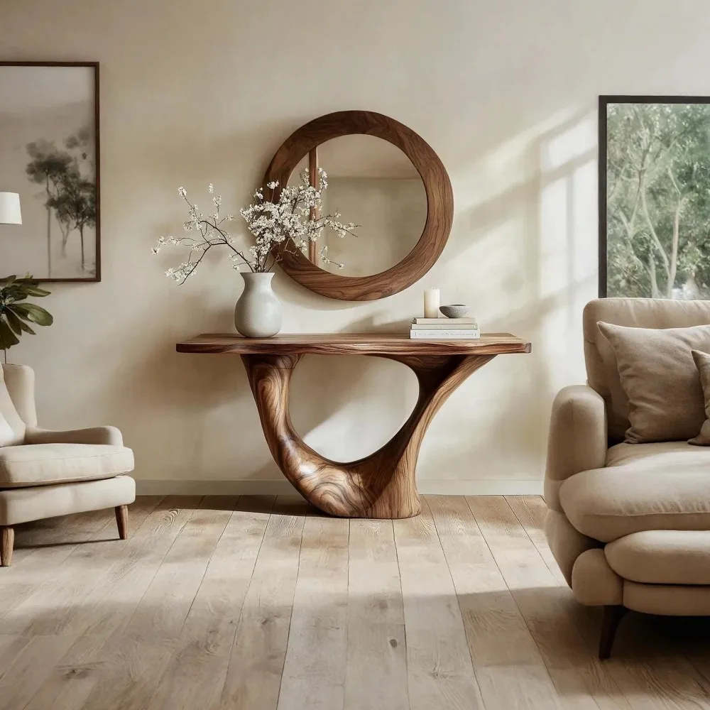 Modern Design Wooden Console Table for Entryway & Living Room