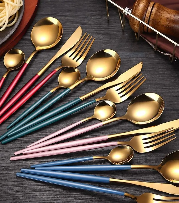 Most Selling Luxury Cutlery Set Spoon Fork Knife Four For Dinnerware Tableware And Kitchenware