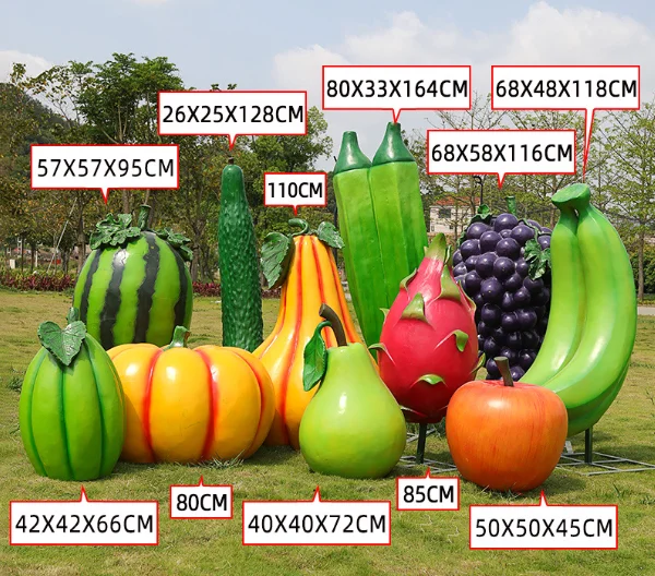 Fiberglass Statues Giant Fruits And Vegetables Custom Outdoor Large