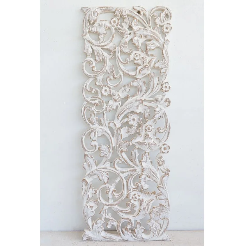 Newly Arrived Round Wall Panel With Hand Carving Design Walnut