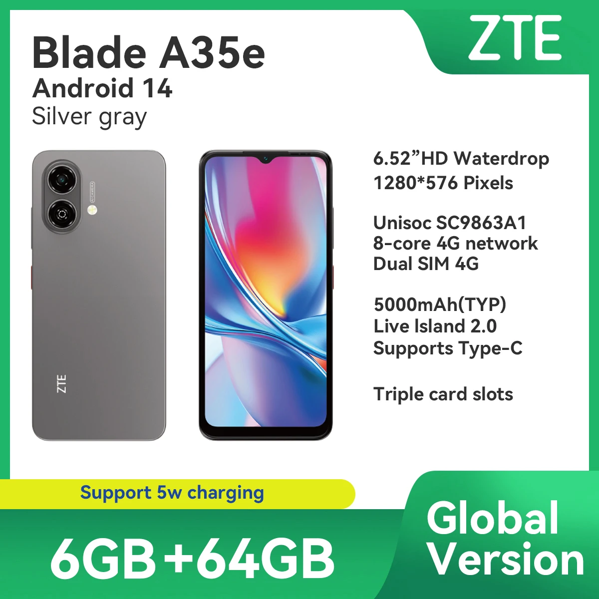 ZTE Blade A35e Smartphone: 6.52