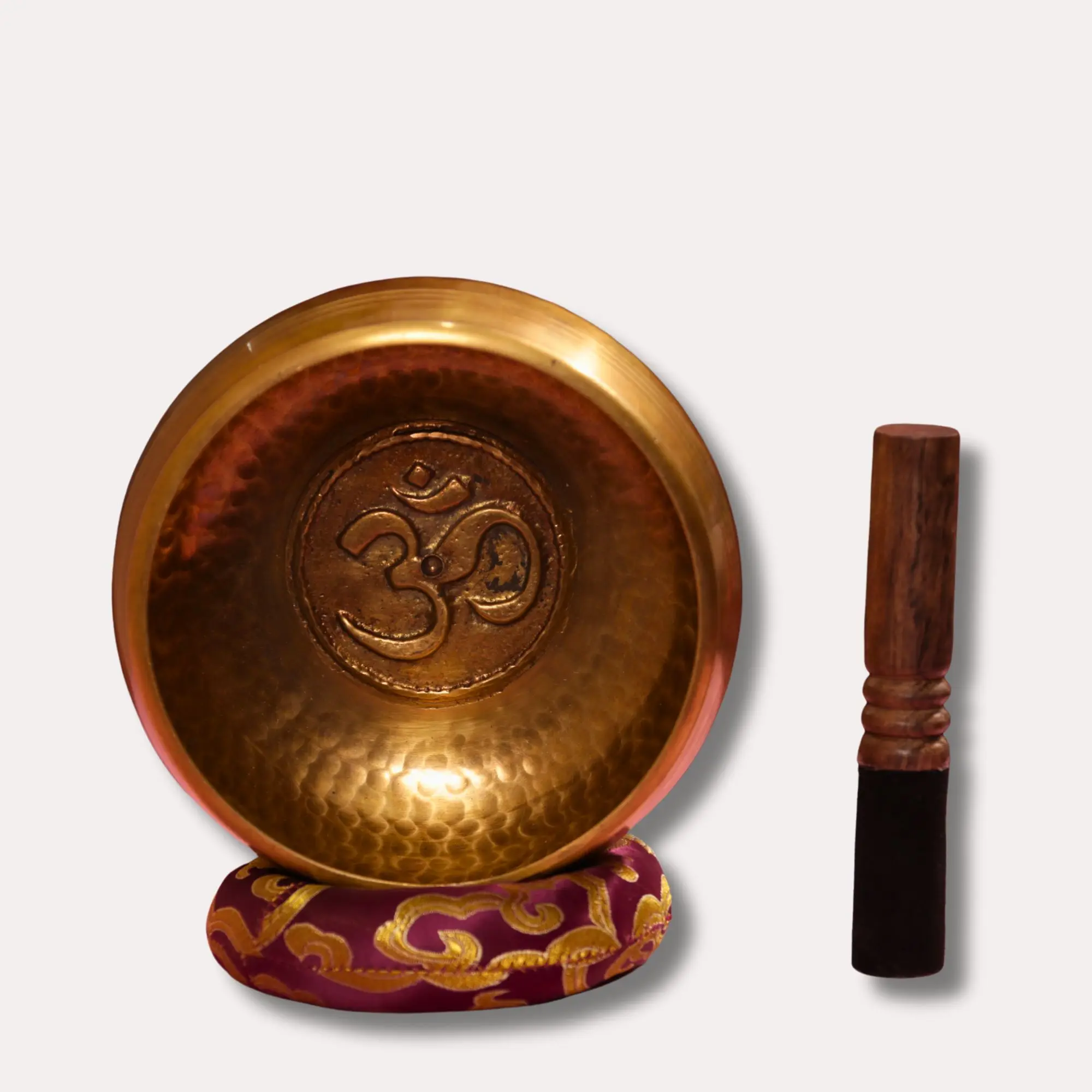 Hand Hammered Tibetan Singing Bowls With Om Mantra Carved For Yoga ...