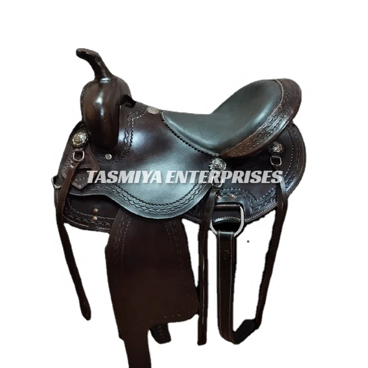 Latest Designed Barrel Leather Saddle With Matching Set And Back Cinch