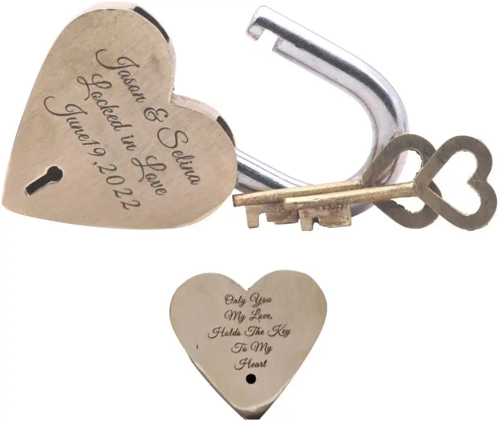 Personalized Solid Brass Heavy Duty Padlock Love Lock Memorial