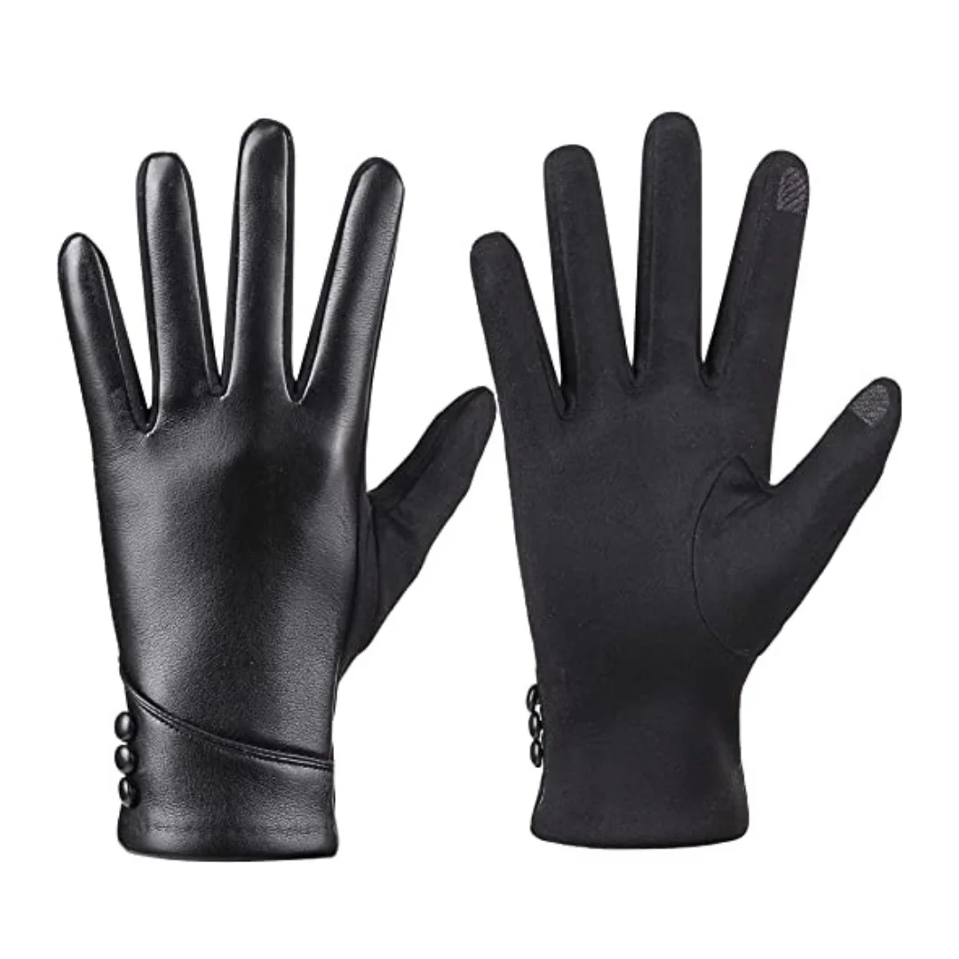 High Quality Custom Oem Womens Winter Leather Gloves Wool Lined Outdoor ...