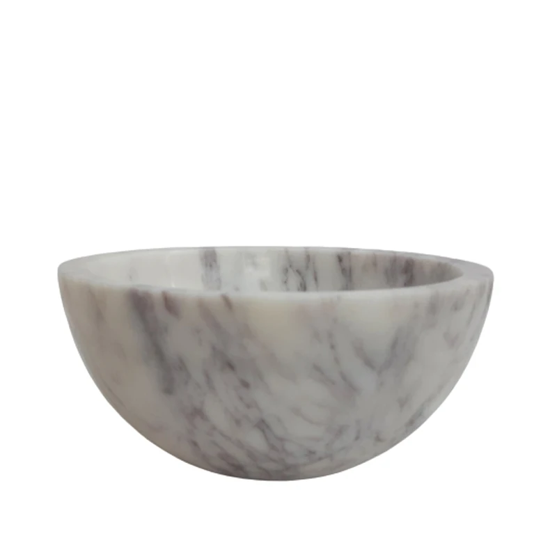 Decorative Marble Round Bowl White Colour Modern Design Serving Bowl & Salad Bowl For Wedding