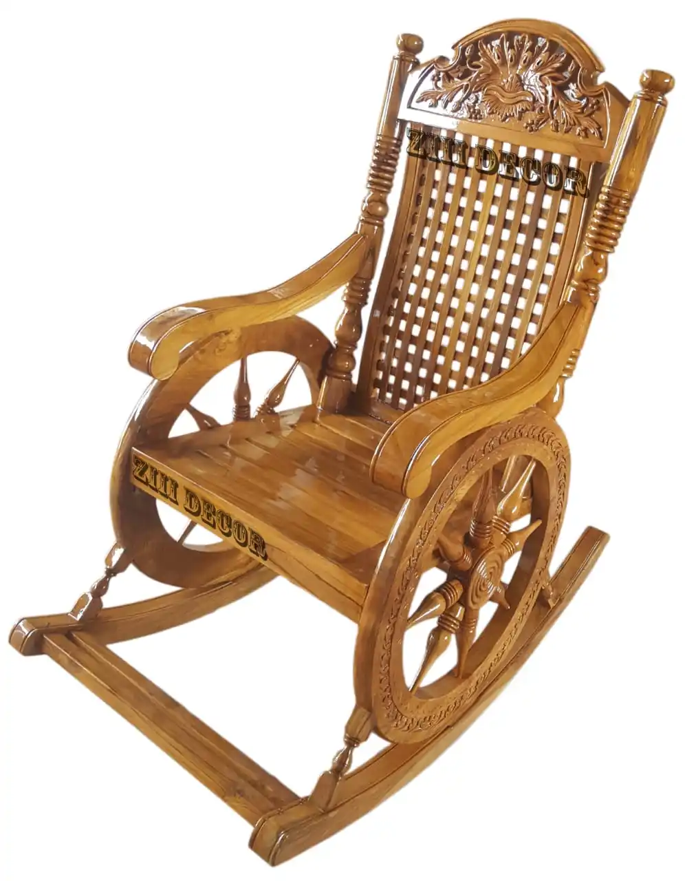 Natural Colour Teak Wooden Rocking Chair With Solid Wooden Made Latest Designed Rocking Chair ...