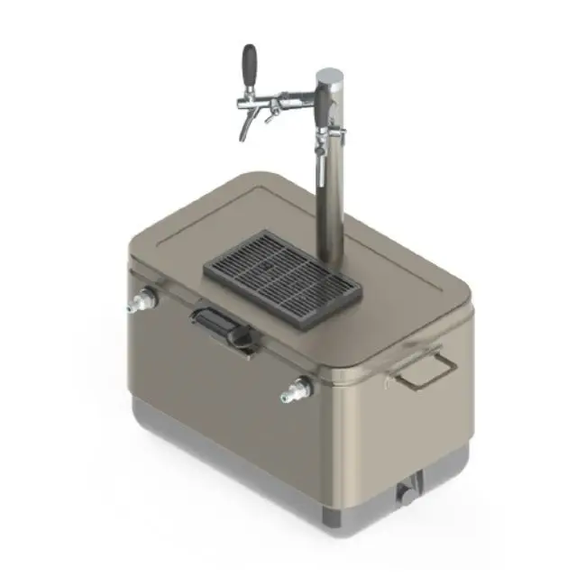 Steel Belted Jockey Box With 1/2/3 Taps Tower Beer Cooler Cooling Box
