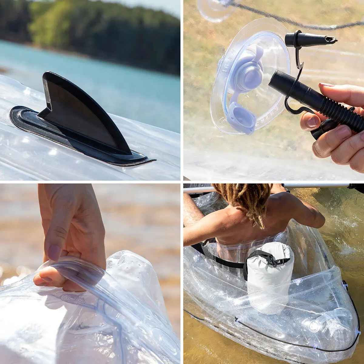 Inflatable Transparent Kayak With Accessories Paros Innovagoods 312 Cm