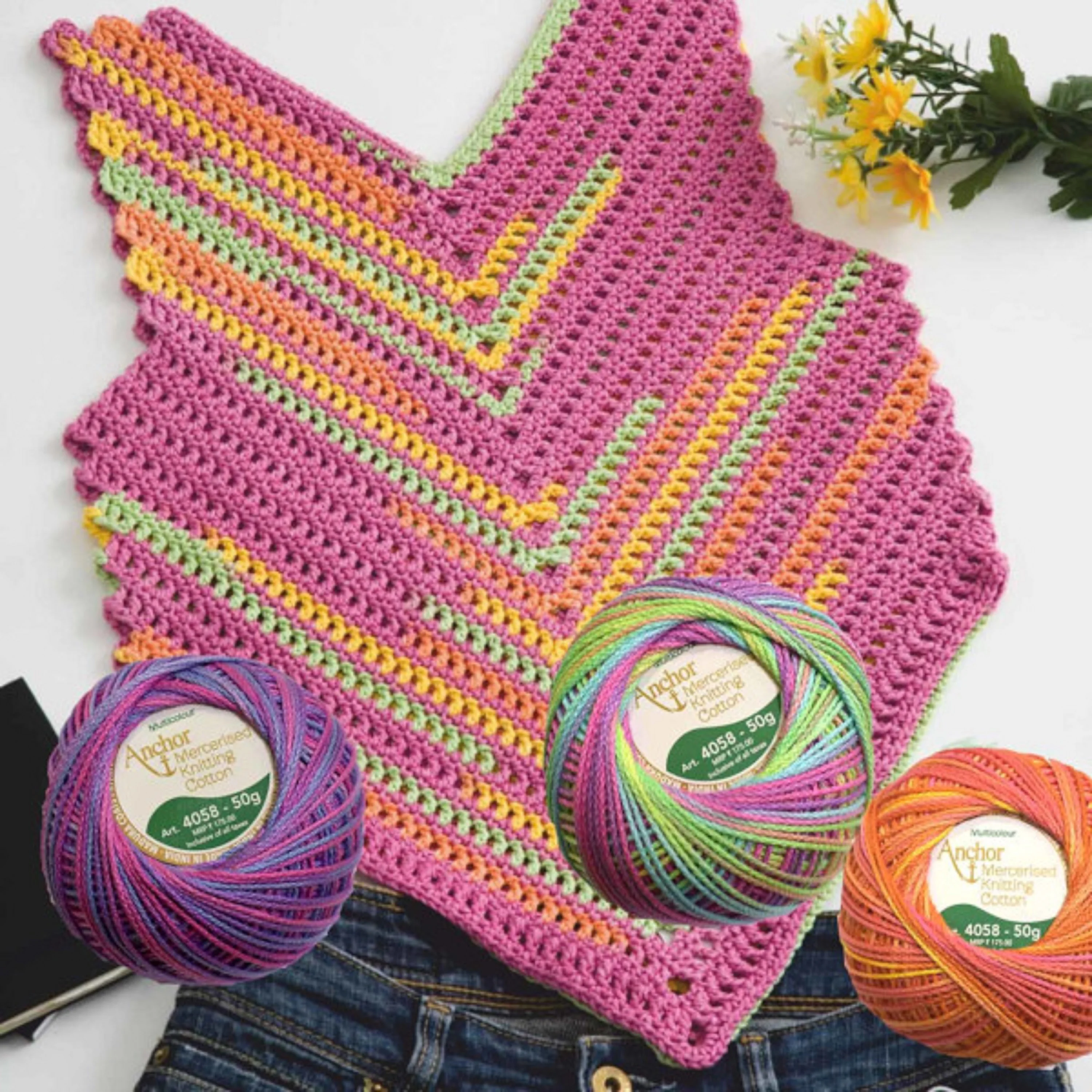 Crosya Threads Crochet Cotton Tatting Thread Yarn for Knitting and Craft Making Combo ...