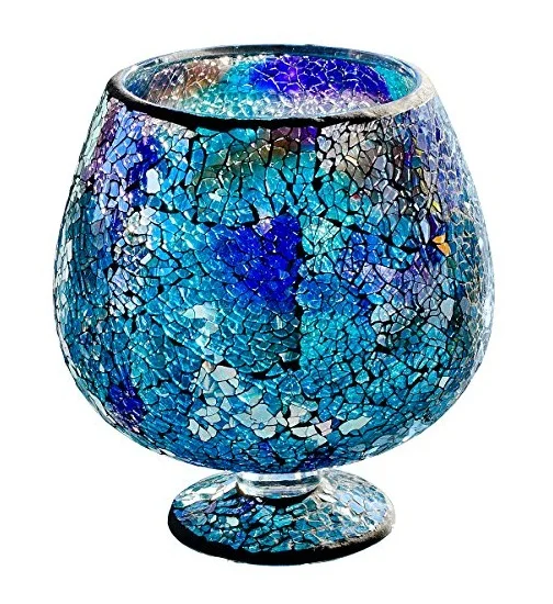 Colored Mosaic Glass Hurricane Holder Multiple Color Candle Holder Decorative Hurricane