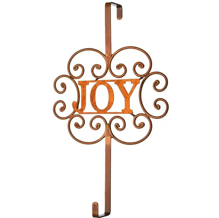 Joy Metal Christmas Wreath Hanger Custom Indoor & Outdoor Home Hotel
